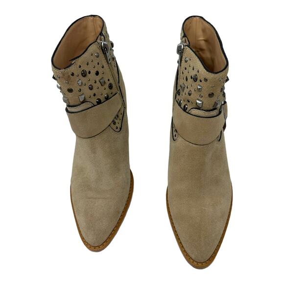 COACH  Western Pia Studded Festival Suede Ankle Boots Size 8 - Picture 5 of 12